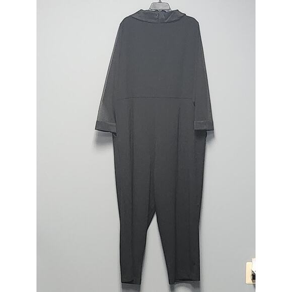Jessica Howard Formal Jumpsuit Women's 24W NWT Sheer Sleeve Satin Pockets Tuxedo - Picture 5 of 12